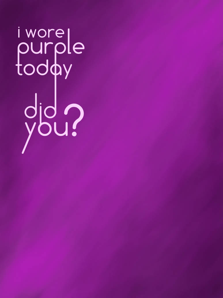I wore purple by Blue-Berry-Boy