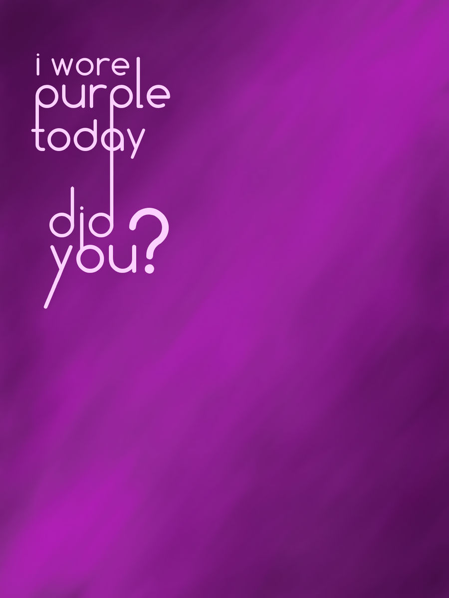 I wore purple by Blue-Berry-Boy