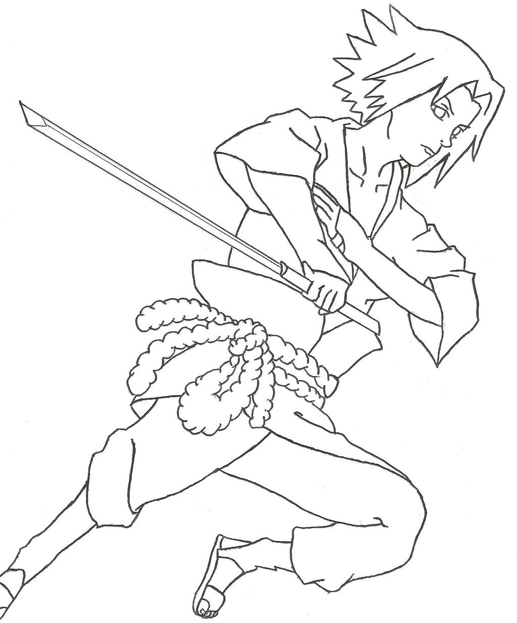 Sasuke Line Trace Sasuke lineart by Saamy-antha on DeviantArt