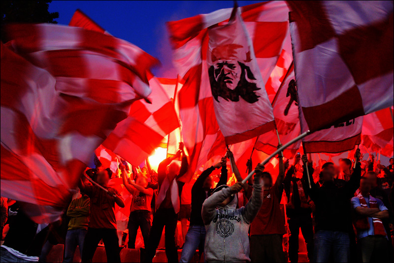 Oprawa kibicow Widzewa Lodz.