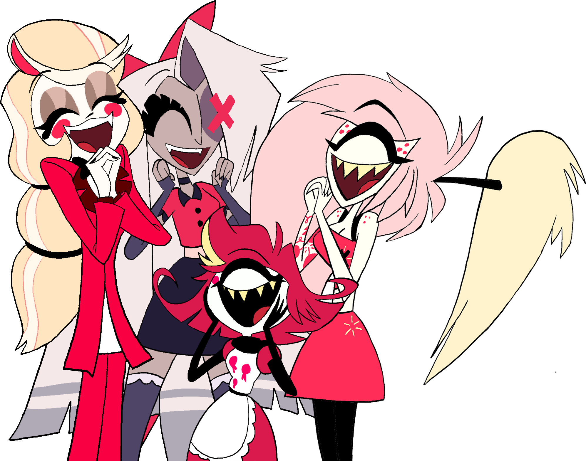 Hazbin Hotel girls squealing vector by DannyD1997 on DeviantArt