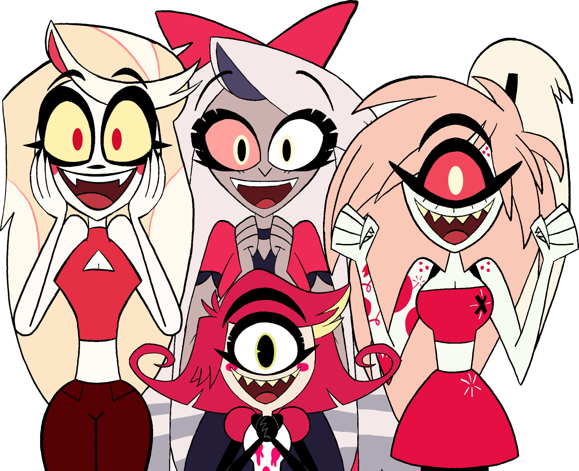 Hazbin Hotel girls excited v2 by DannyD1997 on DeviantArt