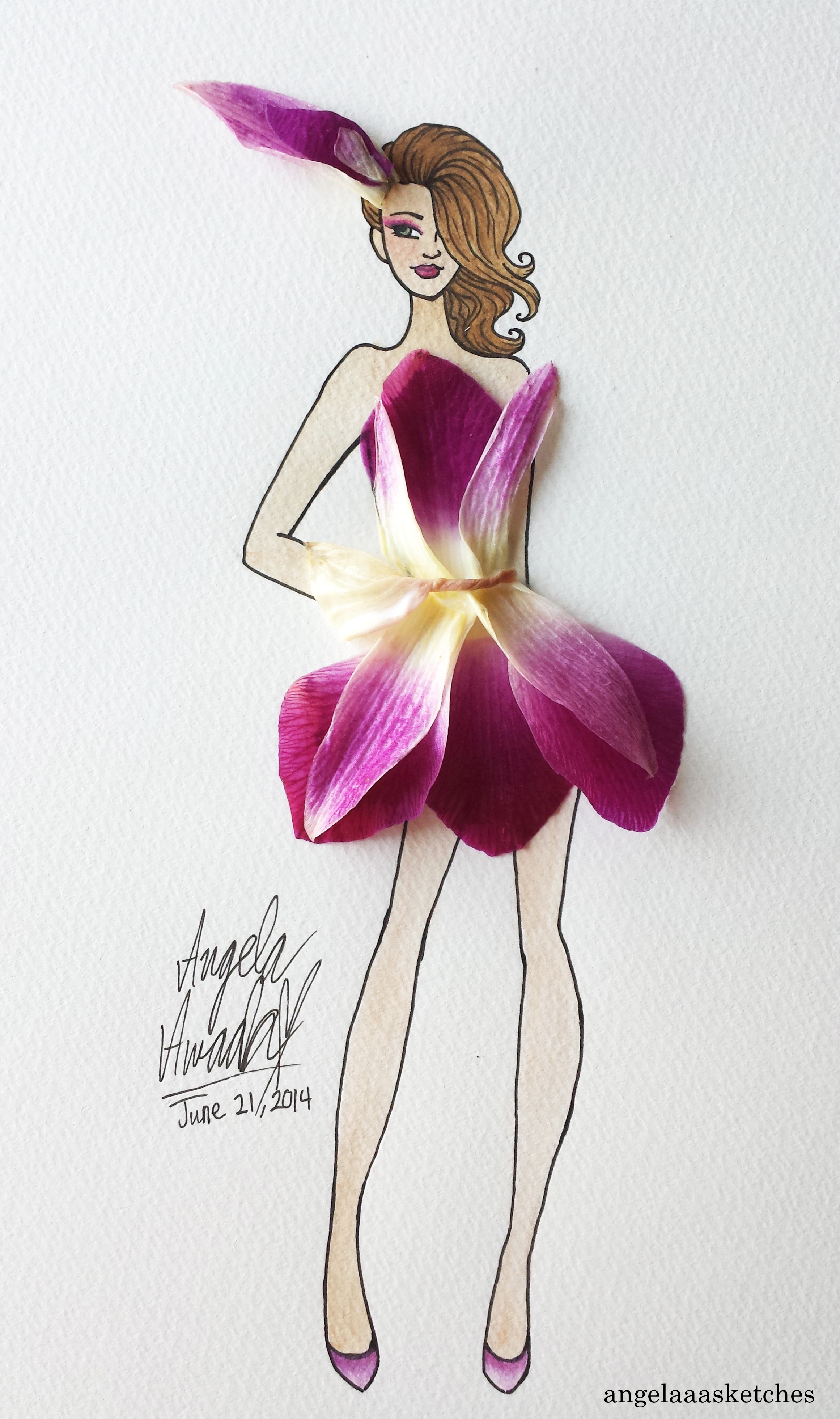 flower dress design sketch Floral Dress Design Transformation: Before vs After!