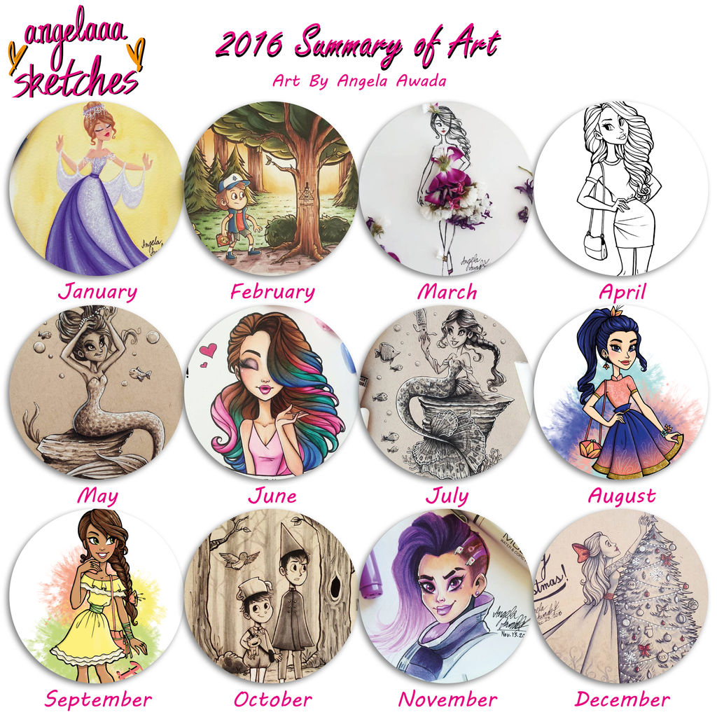 angelaaasketches- 2016 Summary of Art