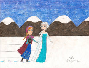 Anna and Elsa in the Snow