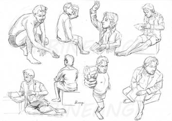 Male Poses Study by Arineange