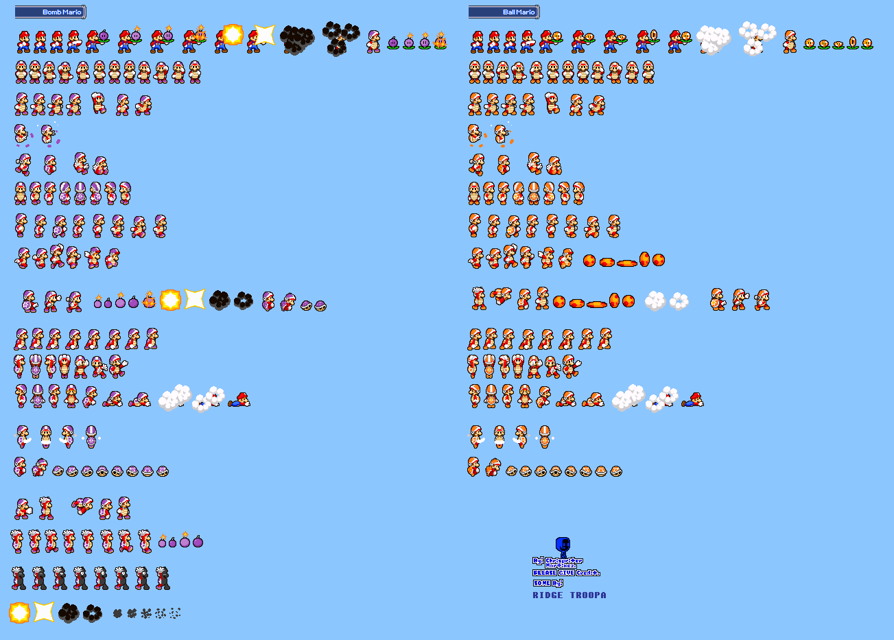 MLSS Bomb and Ball Mario sprites sheet