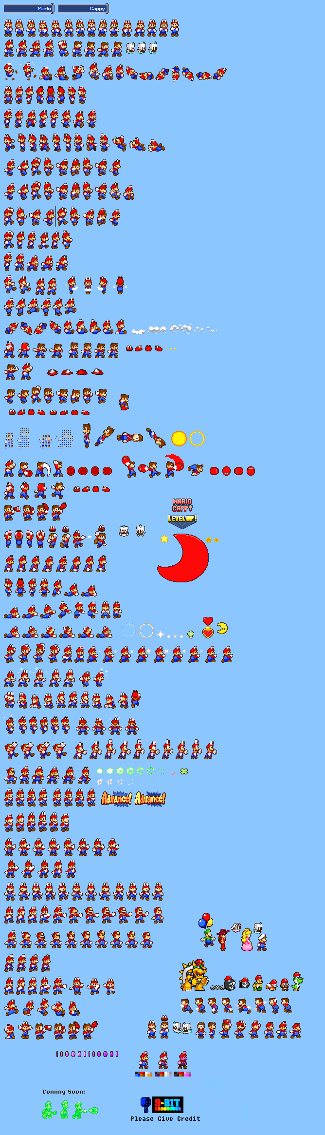 MLSS Mario and Cappy Sprites Sheet