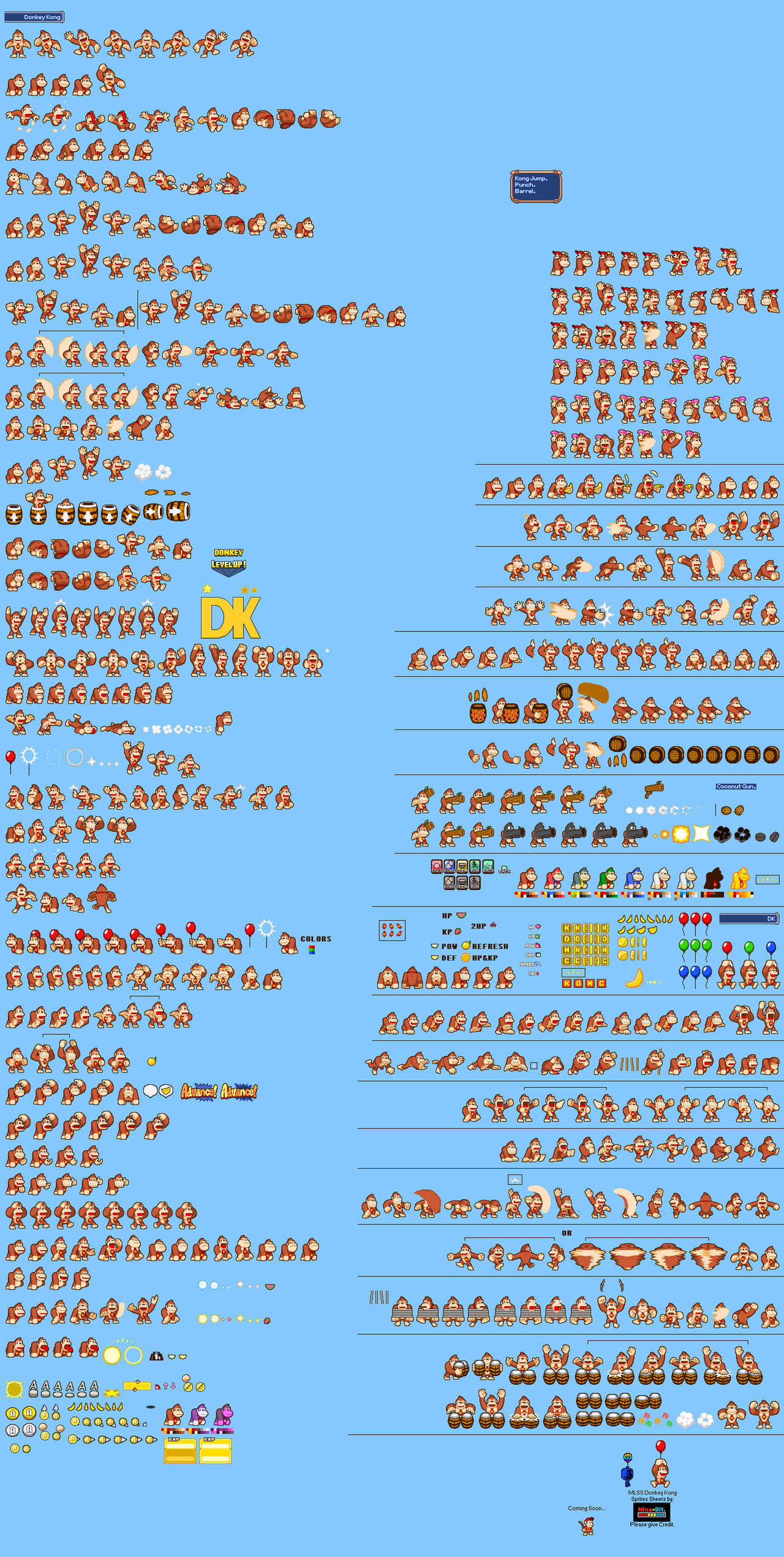 MLSS Donkey Kong Sprites Sheet (Redesigned)