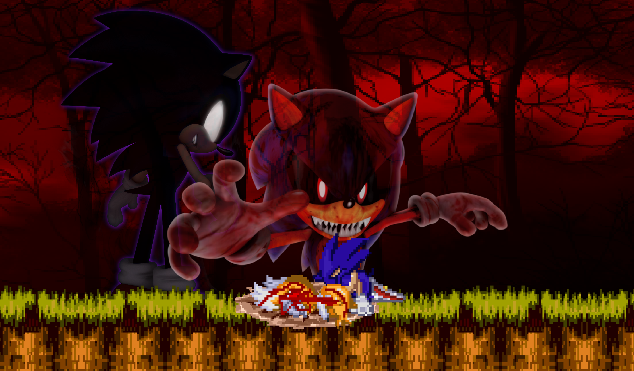 dark sonic vs sonic.exe by trey449 on DeviantArt