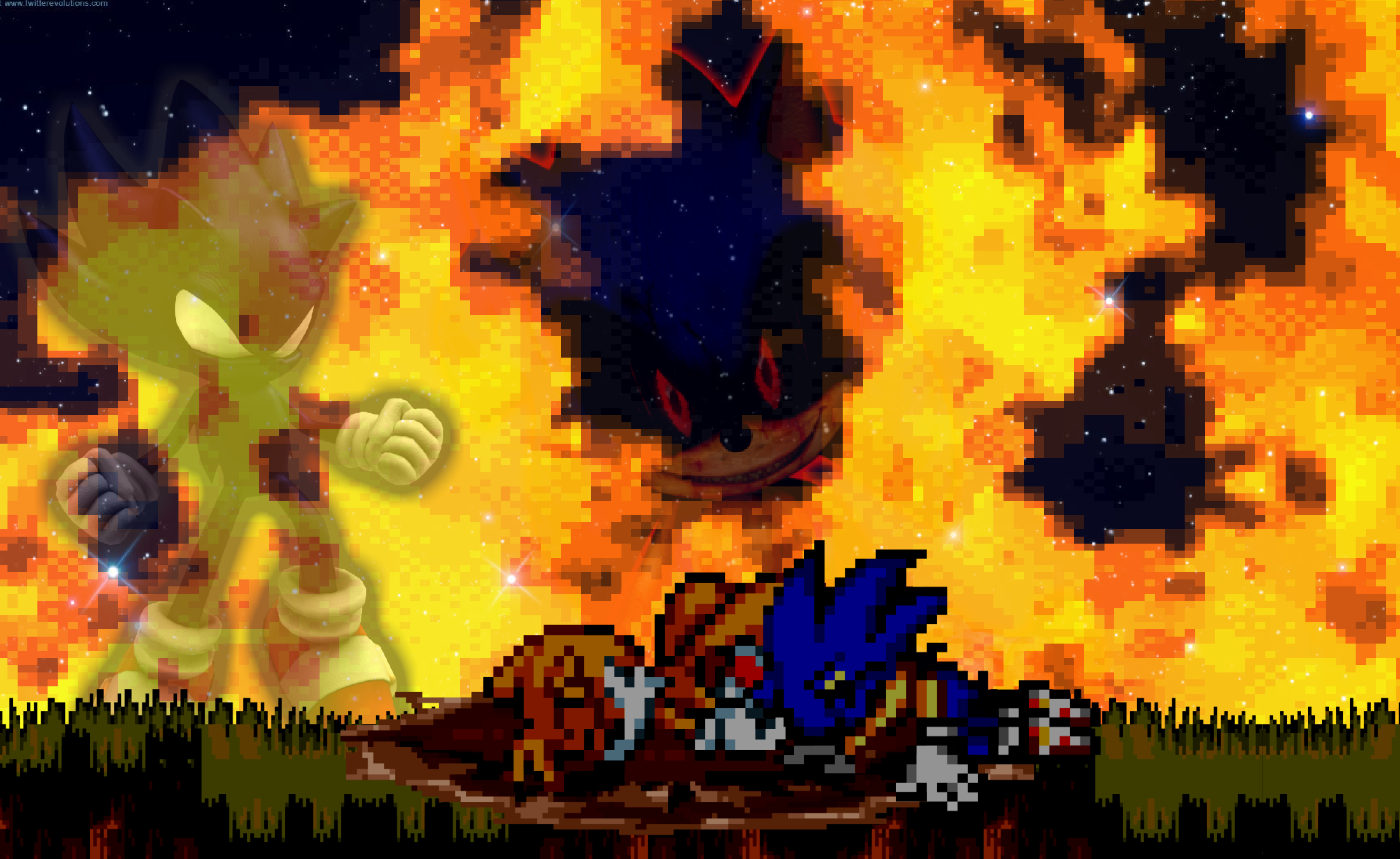 Dark Sonic VS Sonic.EXE Thumbnail by DrizzlyScroll1996 on DeviantArt