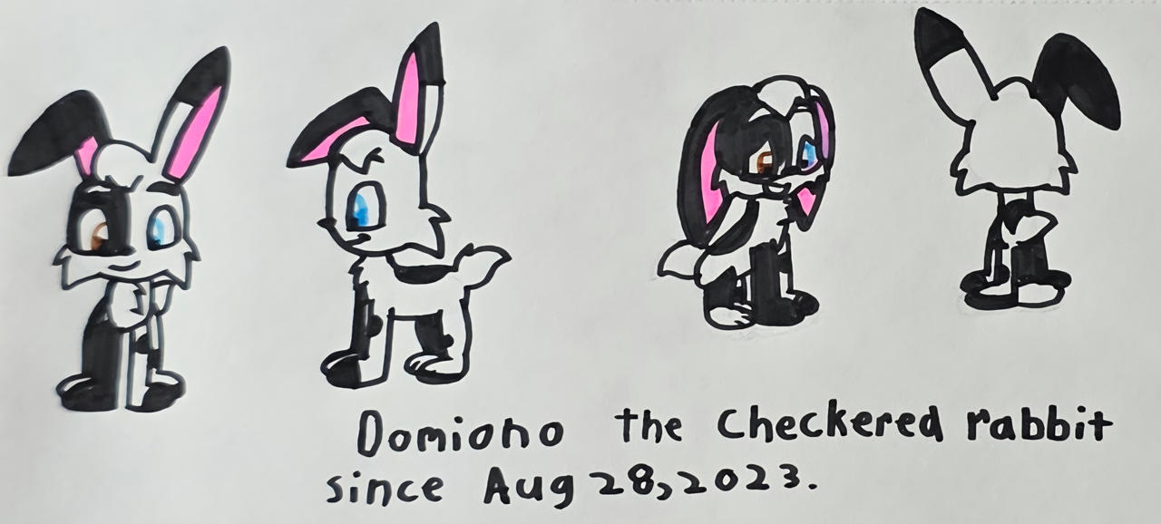 Domcratic Rabbit Domino the rabbit poses by DisneyfanGirly on DeviantArt