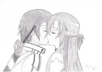 Kirito and asuna kiss