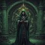 Dark potrait of Salazar Slytherin