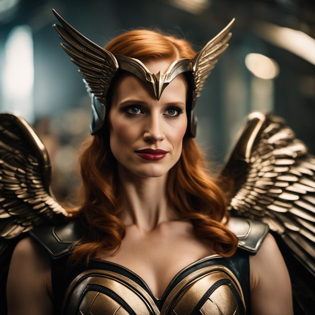 Portrait of Jessica Chastain as Hawkgirl