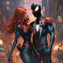 Spider-Man and Mary Jane Watson in the black suit