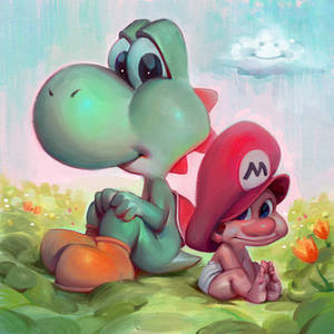 Yoshi and baby Mario