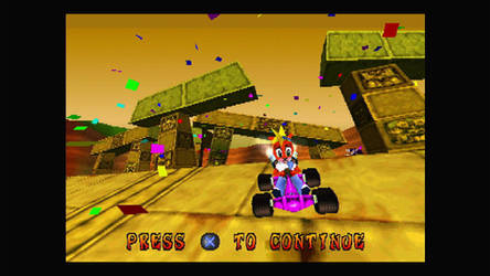 Coco Bandicoot post victory driving.