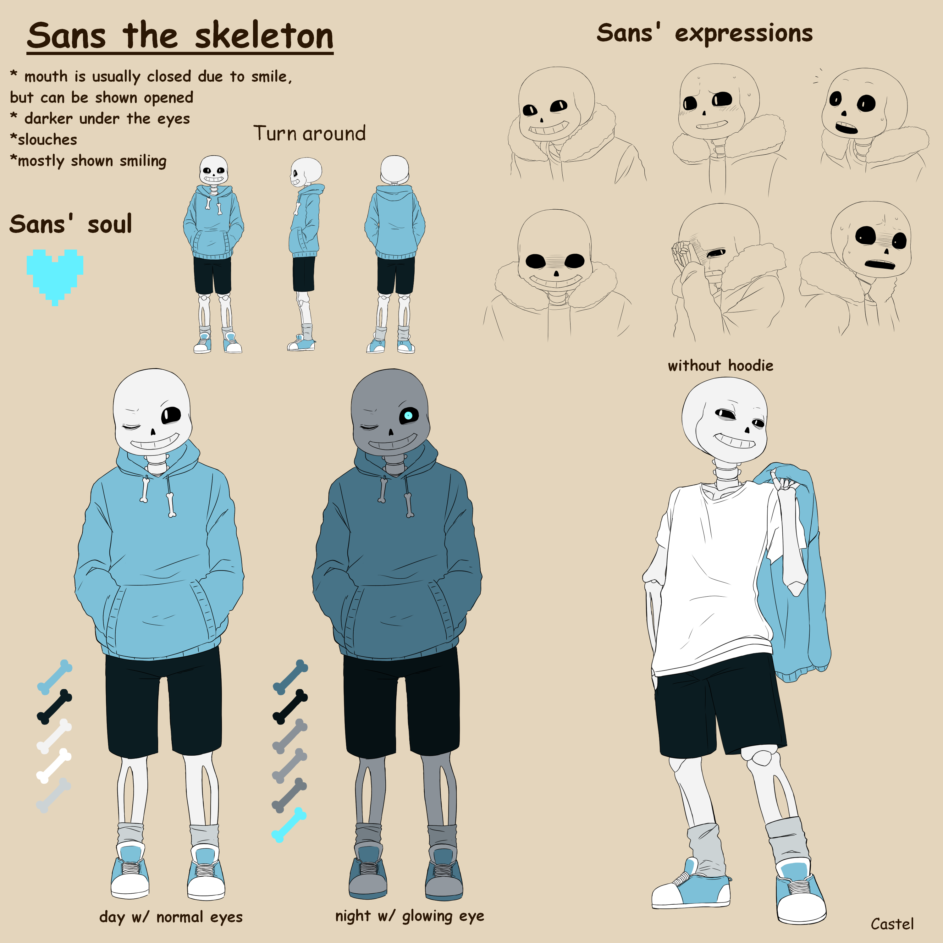 Sans the skeleton | Ref sheet by Castel-Eown on DeviantArt