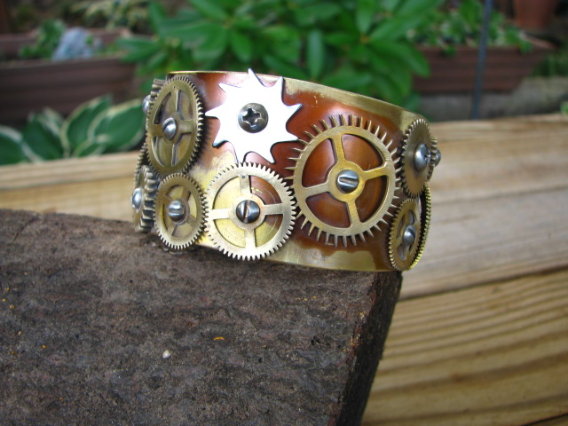 Steampunk Gear Cuff Bracelet