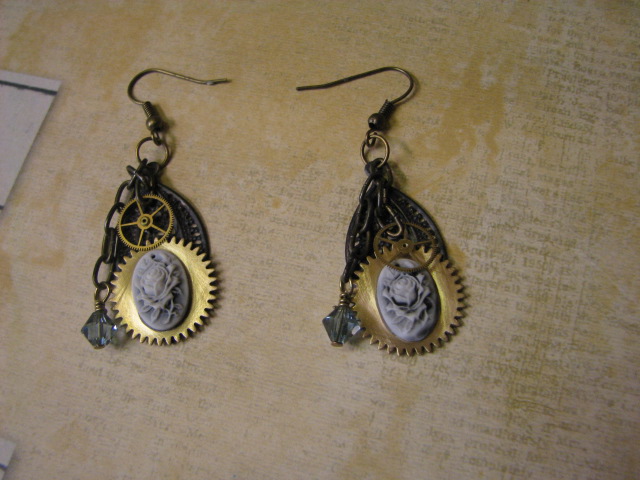 Steampunk Earrings on Filigree