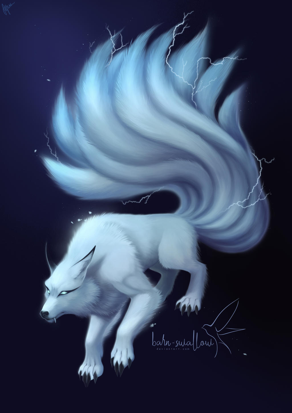 Commission: Nine-tailed wolf by barn-swallow on DeviantArt