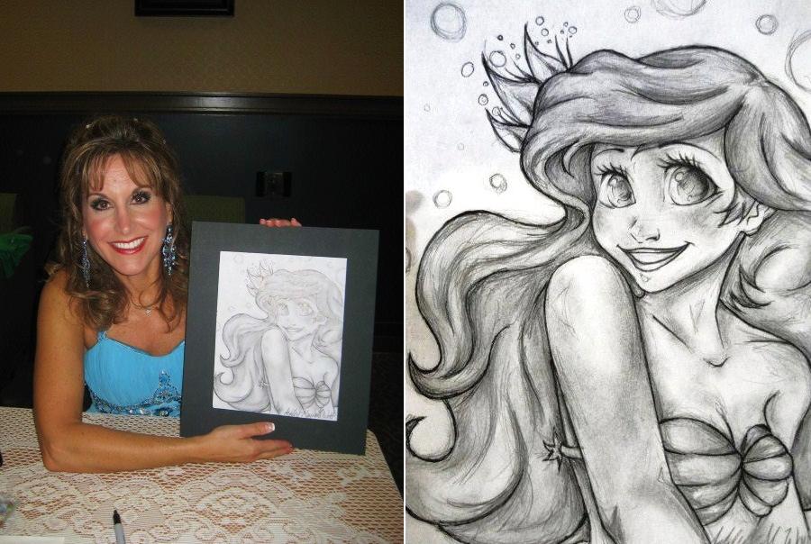 Jodi Benson holding a gift