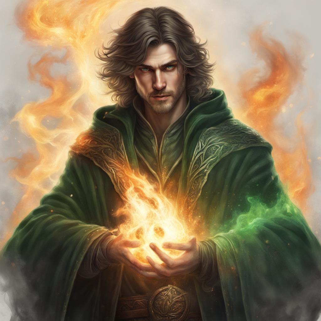 Human Red Robe Wizard Male human. Wizard. Robes. Medium length hair by Spoonofrage on DeviantArt