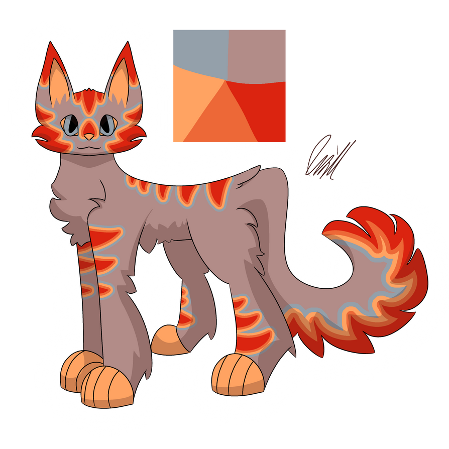 Fiery Cat by jusquill on DeviantArt