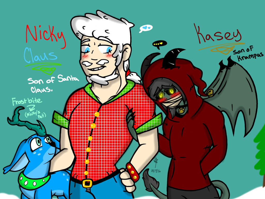 Nicky Claus and Kasey (Christmas OC's)