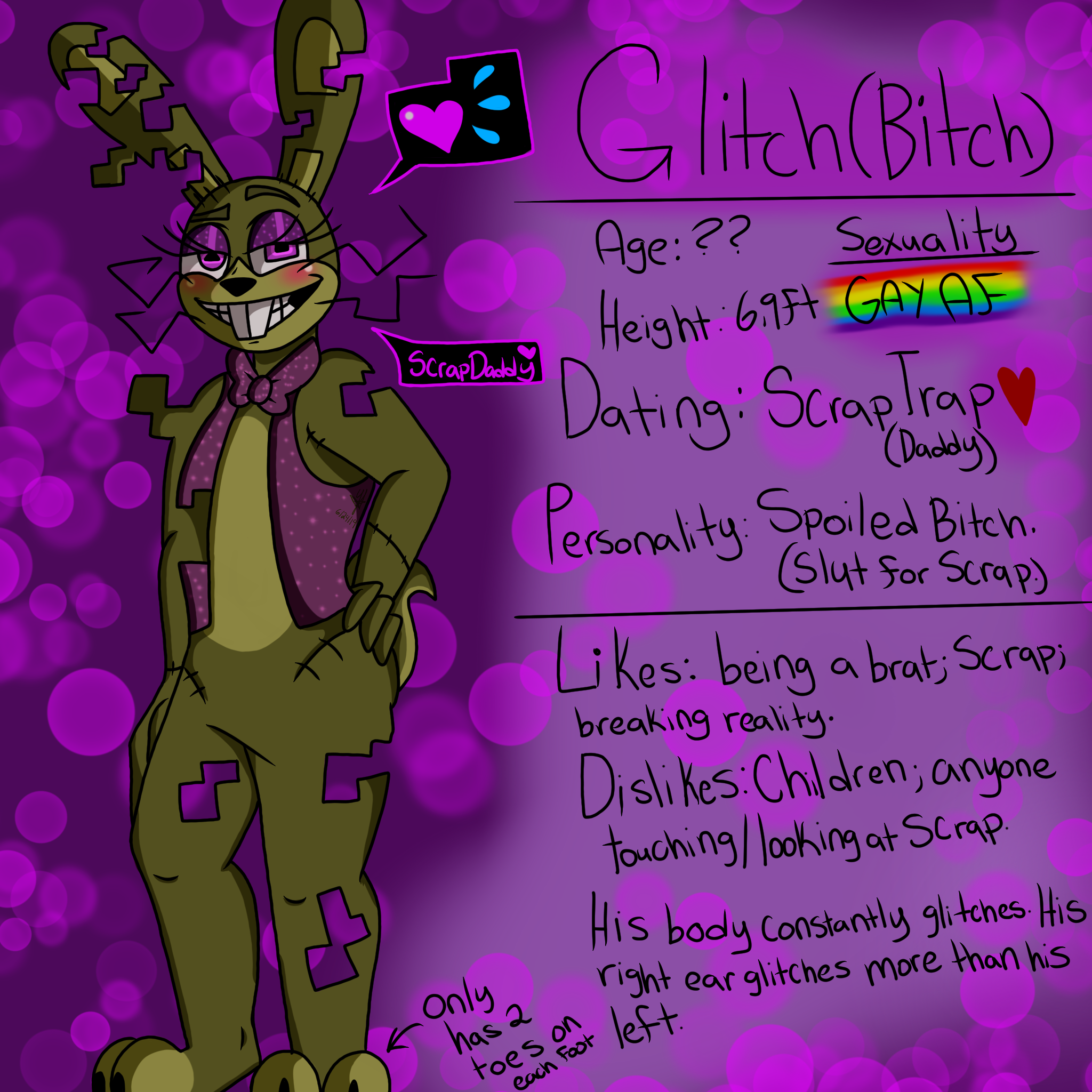 Glitchtrap - Reference Sheet by SpookysDarkestDesire on DeviantArt