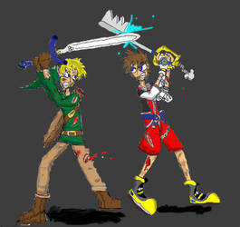 Link vs. Sora colored