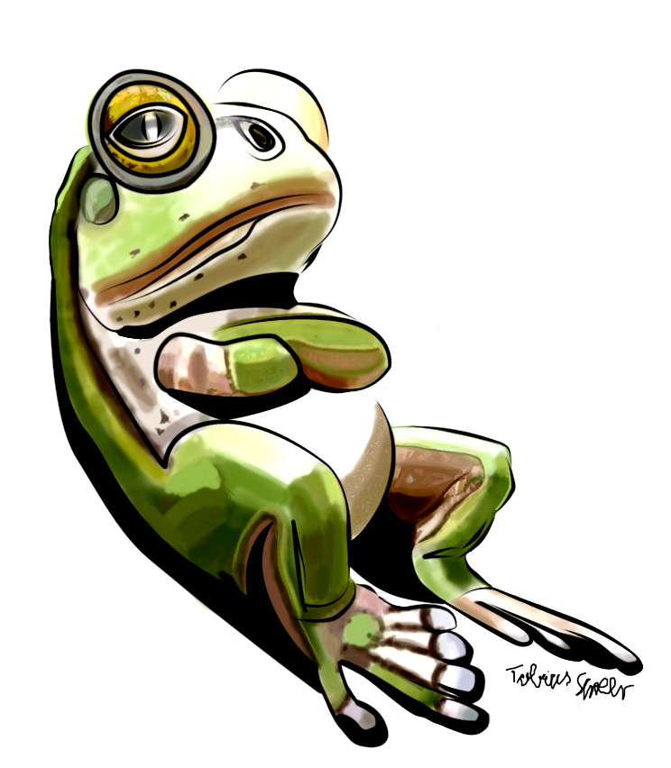 Frog Drawing digital colored