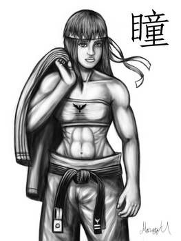 Black and White Hitomi from Dead or Alive