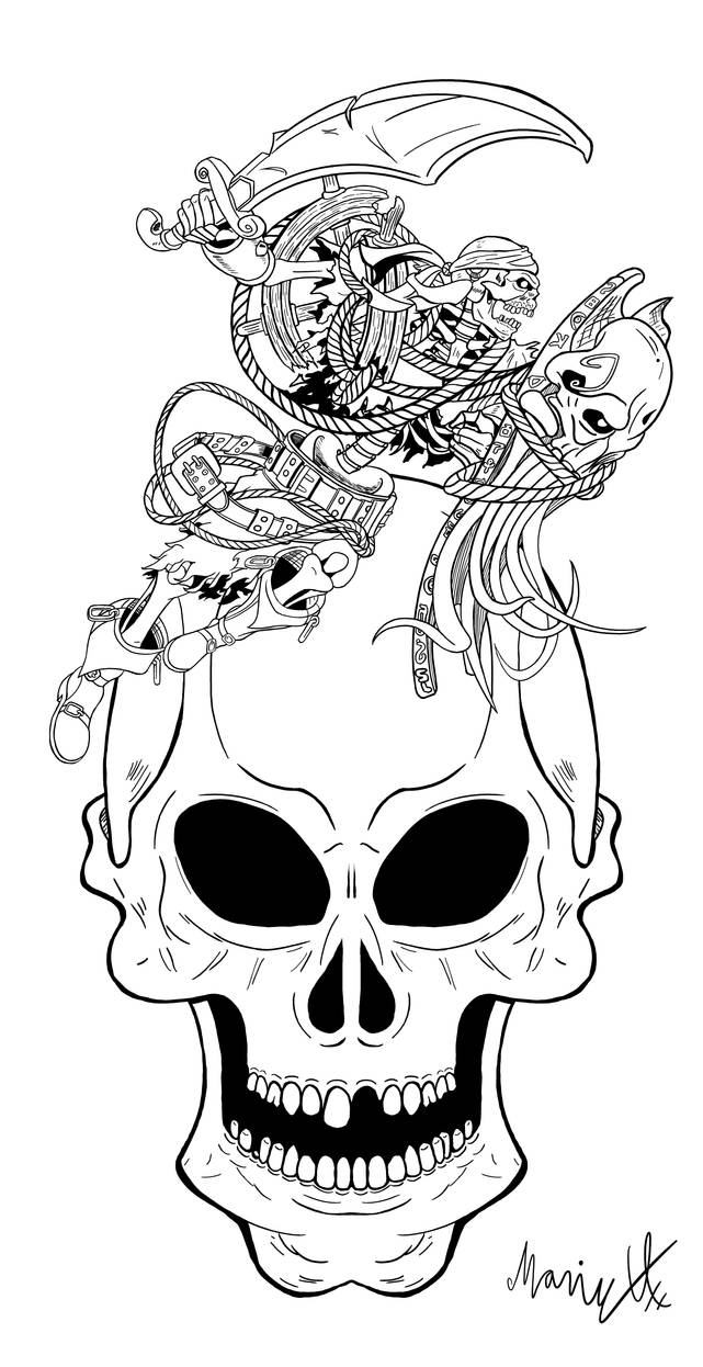 Spinal Skull Ink by MarioUComics on DeviantArt