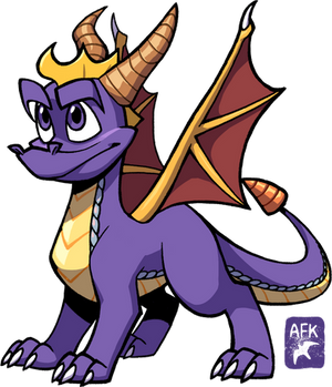 Spyro again, but this time drawn with a Cintiq