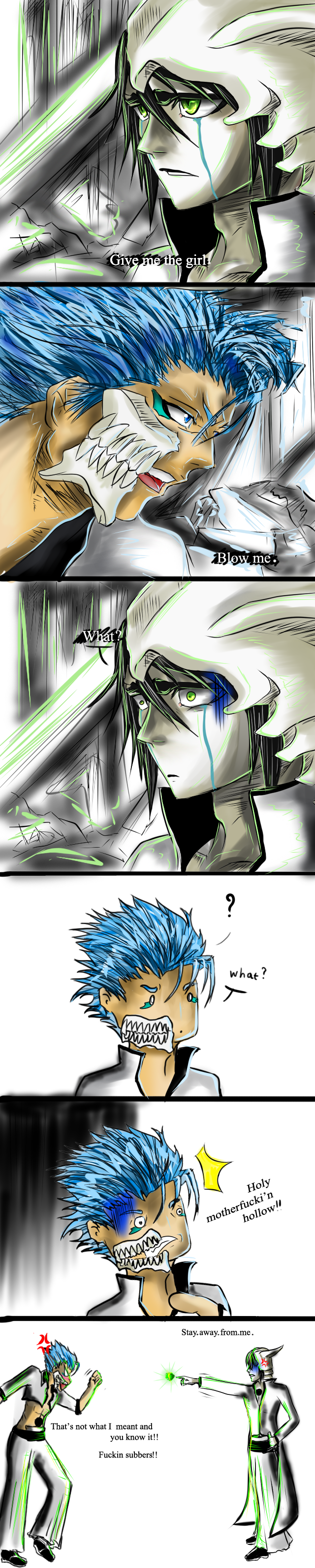 Ulquiorra vs Grimmjow subbed misunderstandings