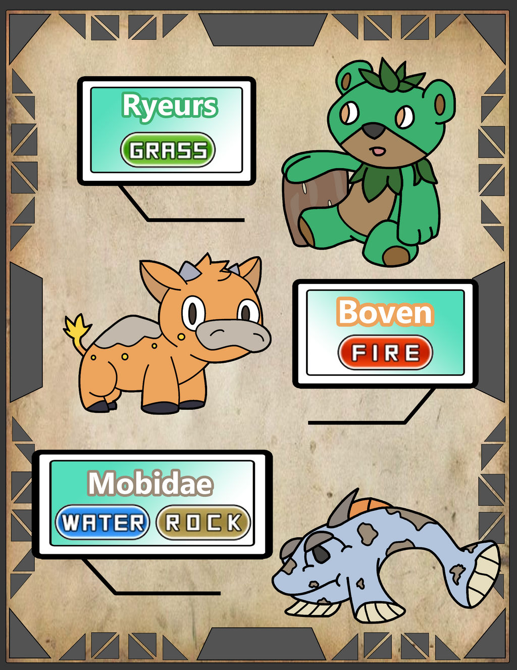 Container Fakemon Fakemon Starter Set by Gart-delta on DeviantArt