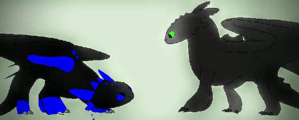 Blue and Toothless