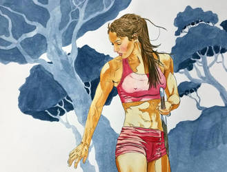 Alison Stokke with sword