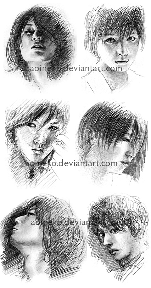 Pretty asian boy sketches