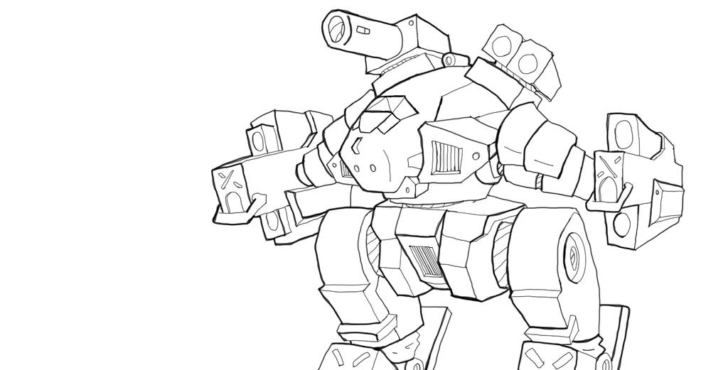 Mech Lineart example by ScouttheRangerDog on DeviantArt