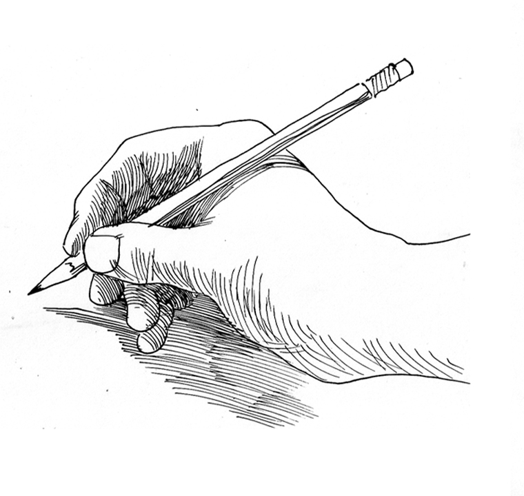 Holding the pencil for Detail Drawing