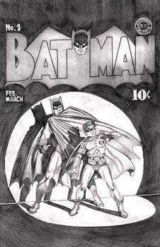Batman and Robin 1940 cover preliminary drawing