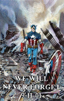 Colored pencils Captain America 911 Tribute