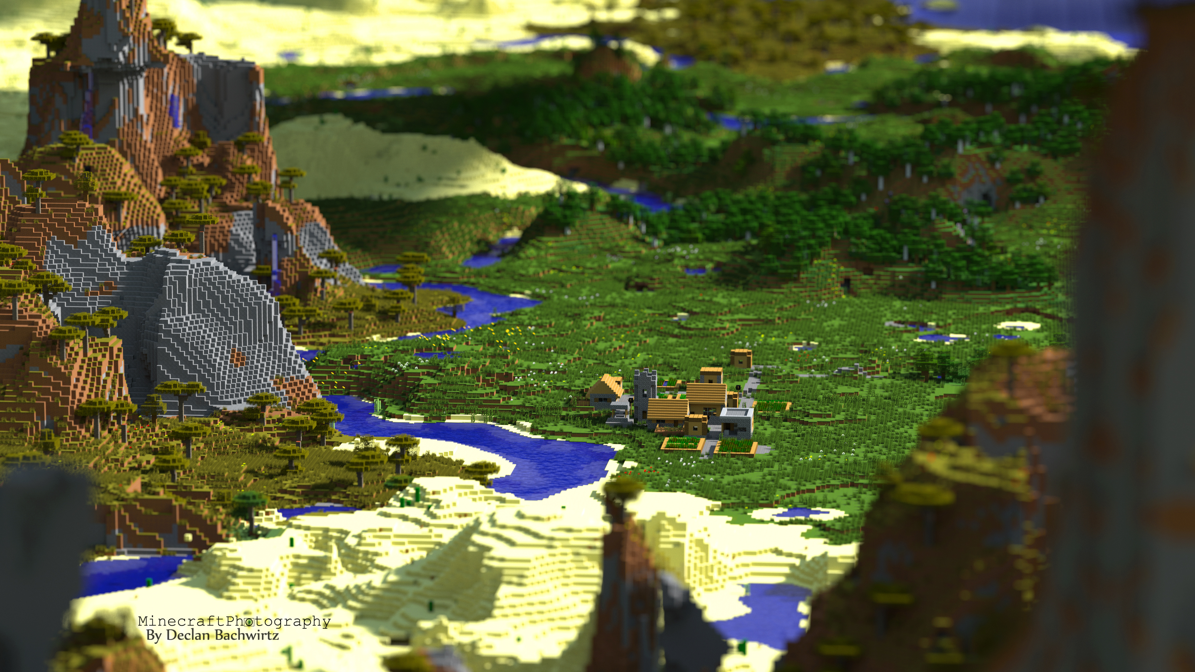 Minecraft -- Plains Village (UHD Wallpaper)