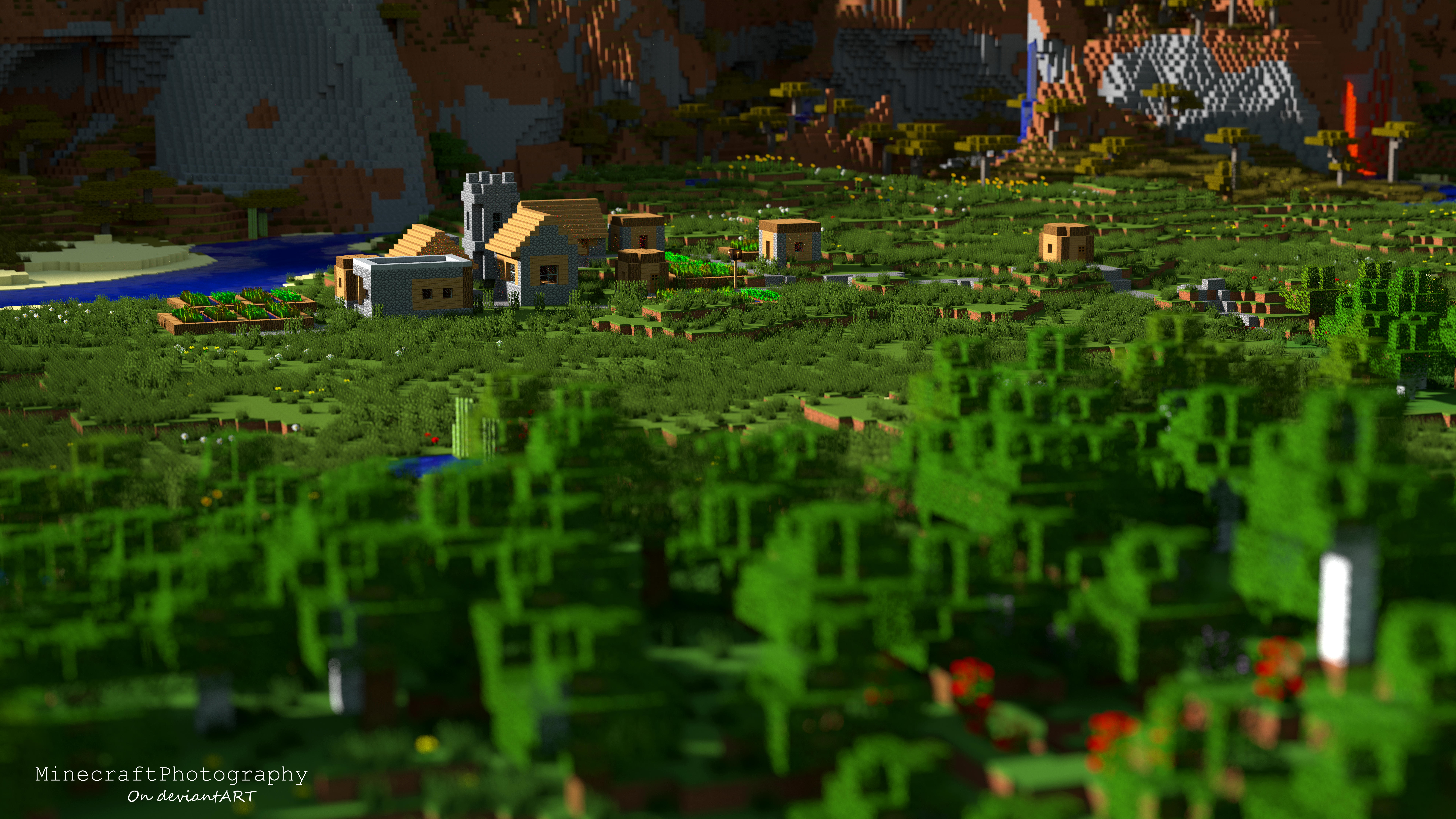 Minecraft | Plains Village (High Res. Wallpaper) by