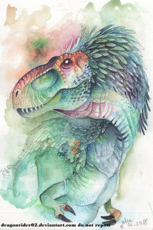 T-Rex Watercolor by DragonRider02