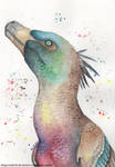 watercolor velociraptor by DragonRider02