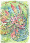 Quetzalcoatl watercolor by DragonRider02